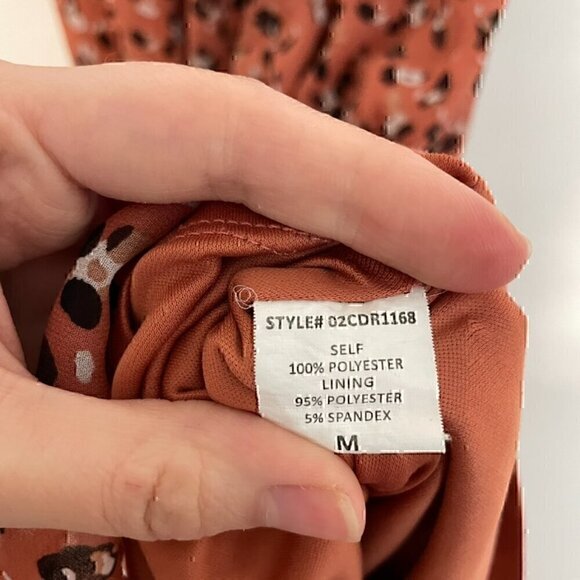 SIENNA SKY Rose Pink Navy ish Cheetah Leopard Animal On / Off the Shoulder Dress - Picture 10 of 15